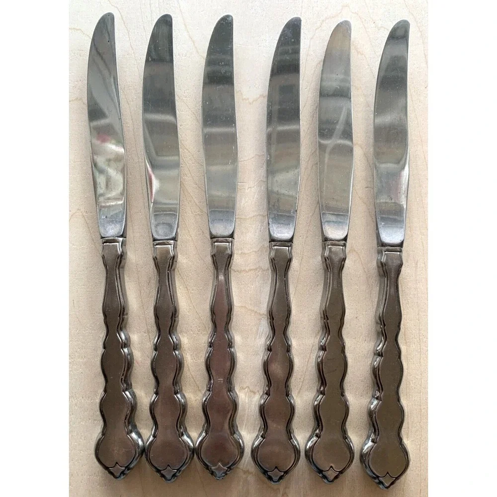 Oneida Valerie Flatware Dinner Knife LOT of 6 Stainless Distinction Deluxe